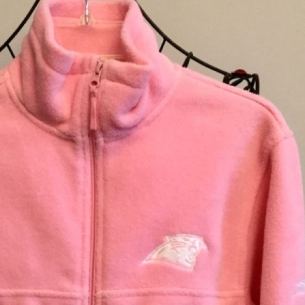 🎉HP🎉 REEBOK Pink Fleece CAROLINA PANTHERS Jacket